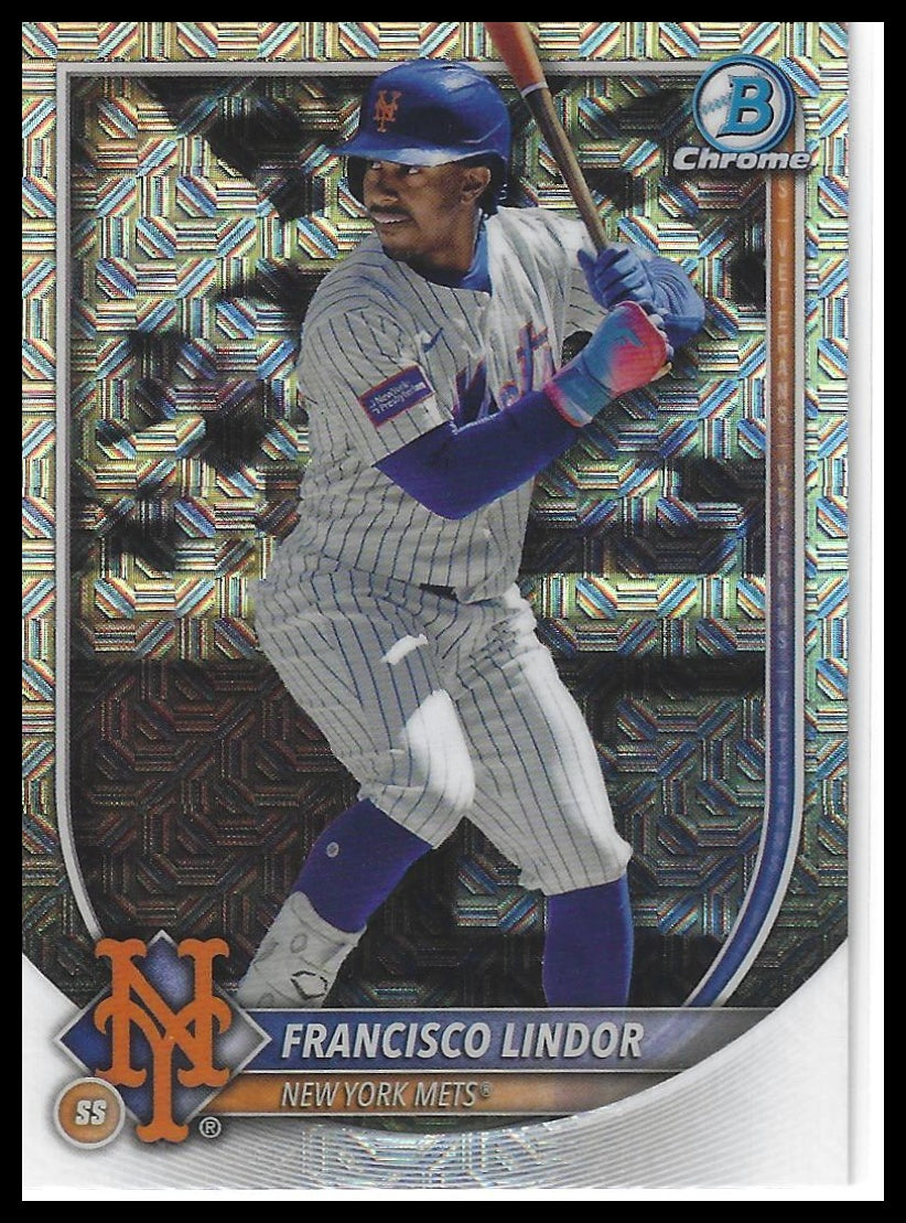 2025 Bowman Chrome #59 Francisco Lindor Mojo Refractors