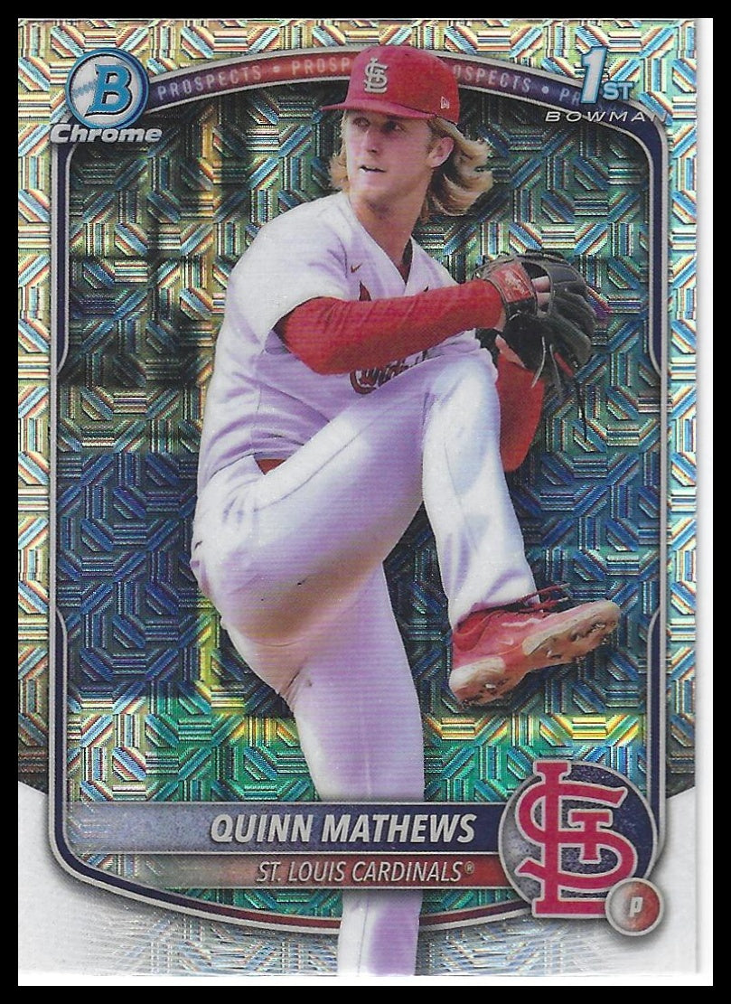 2025 Bowman #BCP-25 Quinn Mathews Chrome Prospects Mojo Refractor