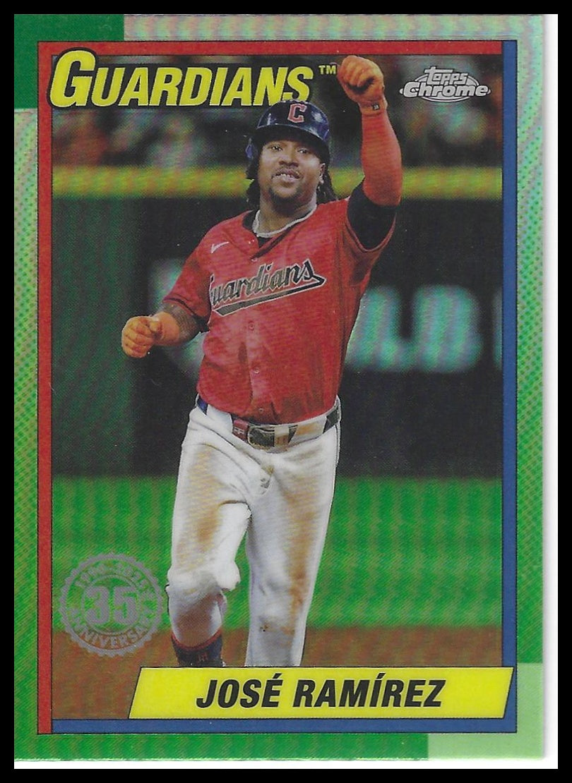 2025 Topps Chrome #90CB-5 Jose Ramirez 1990 Topps Baseball 35th Anniversary