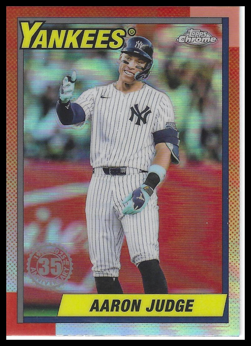 2025 Topps Chrome #90CB-11 Aaron Judge 1990 Topps Baseball 35th Anniversary