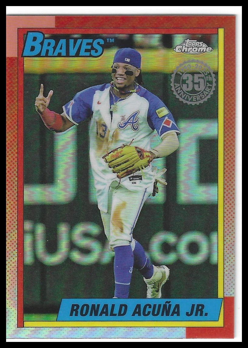 2025 Topps Chrome #90CB-2 Ronald Acuna Jr. 1990 Topps Baseball 35th Anniversary