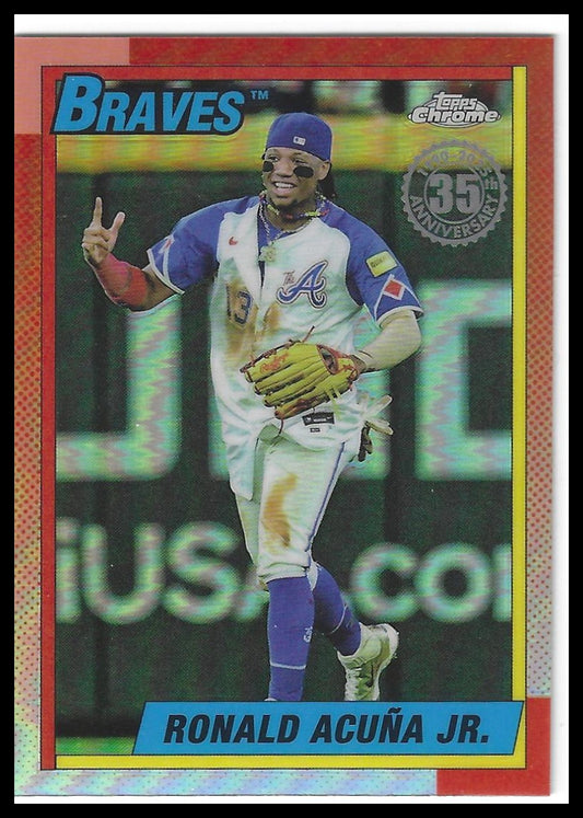 2025 Topps Chrome #90CB-2 Ronald Acuna Jr. 1990 Topps Baseball 35th Anniversary