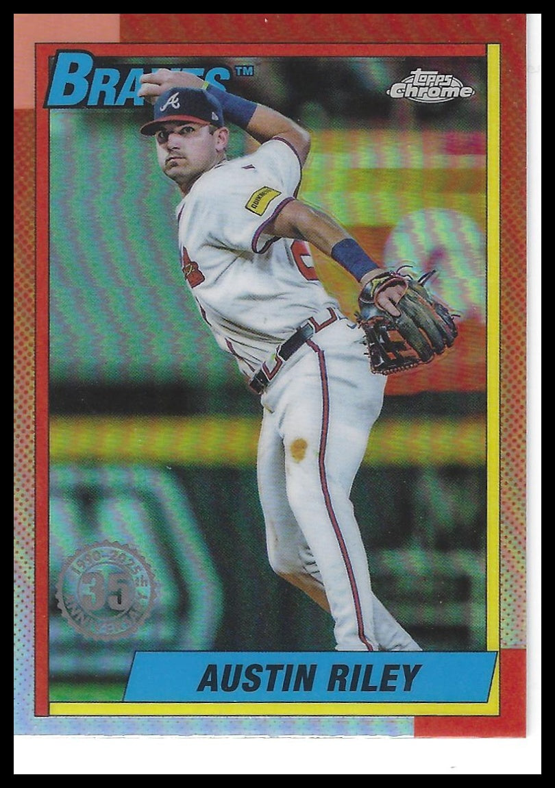 2025 Topps Chrome #90CB-1 Austin Riley 1990 Topps Baseball 35th Anniversary