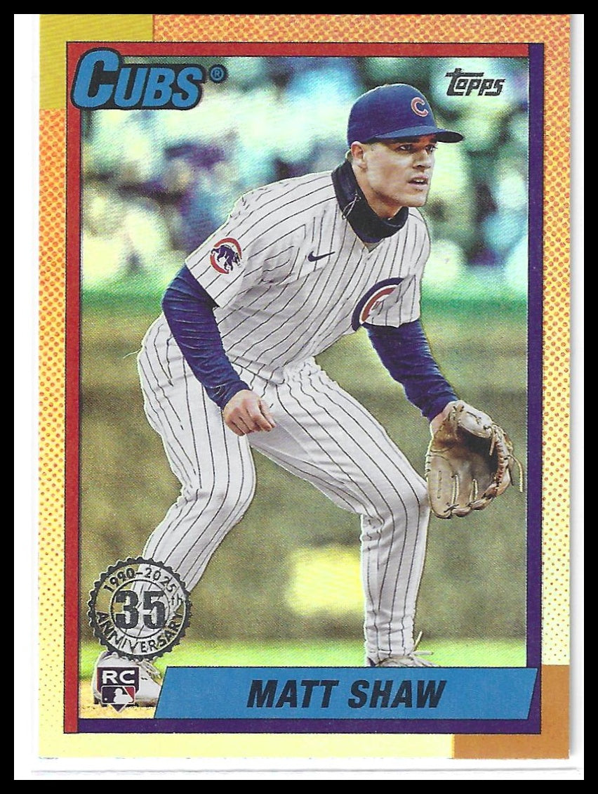 2025 Topps Update #U90-35 Matt Shaw 1990 Topps Baseball 35th Anniversary