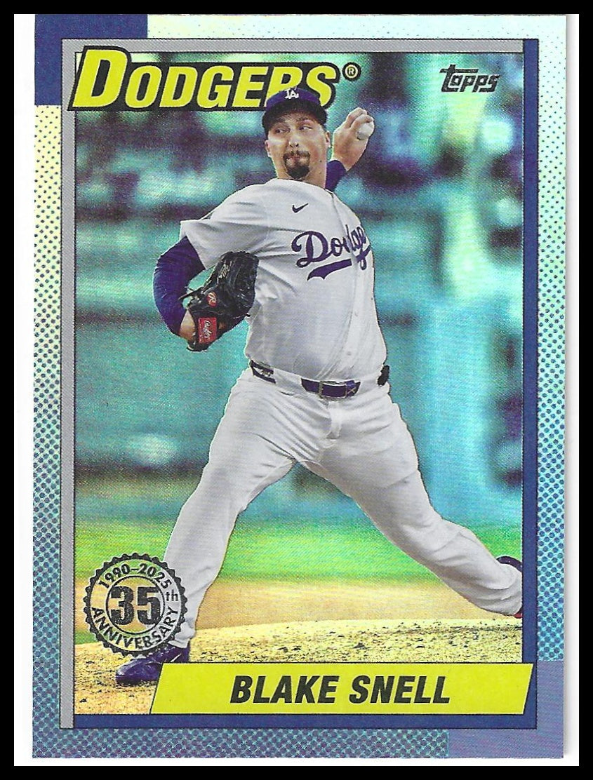 2025 Topps Update #U90-4 Blake Snell 1990 Topps Baseball 35th Anniversary