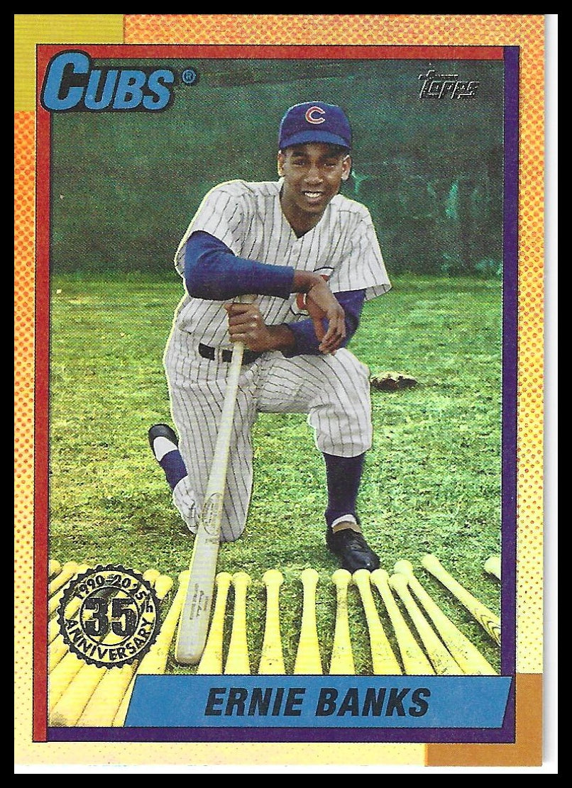 2025 Topps Update #U90-29 Ernie Banks 1990 Topps Baseball 35th Anniversary