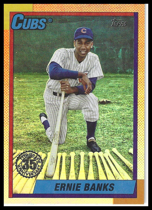 2025 Topps Update #U90-29 Ernie Banks 1990 Topps Baseball 35th Anniversary