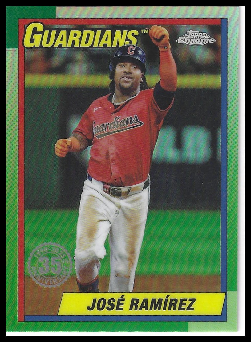 2025 Topps Chrome #90CB-5 Jose Ramirez 1990 Topps Baseball 35th Anniversary