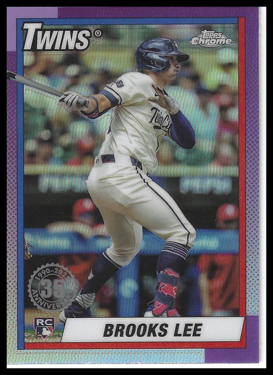 2025 Topps Chrome #90CB-20 Brooks Lee 1990 Topps Baseball 35th Anniversary