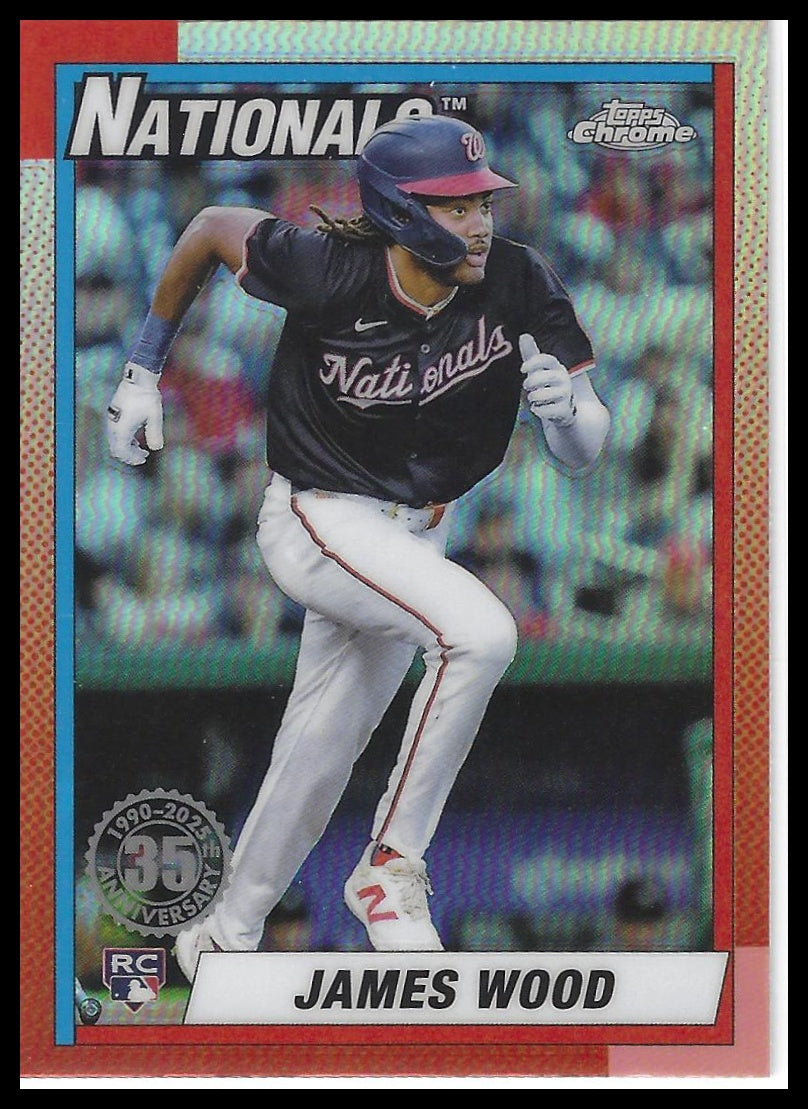 2025 Topps Chrome #90CB-15 James Wood 1990 Topps Baseball 35th Anniversary