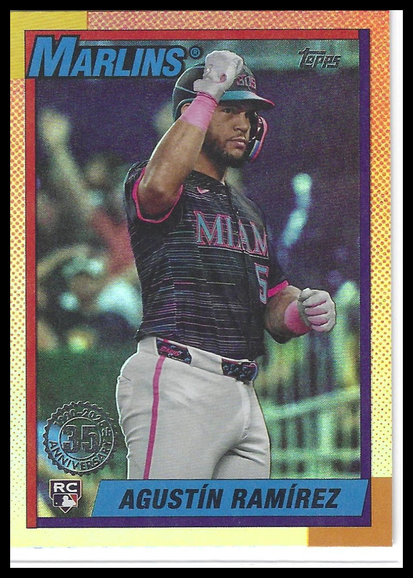 2025 Topps Update #U90-37 Agustín Ramírez 1990 Topps Baseball 35th Anniversary