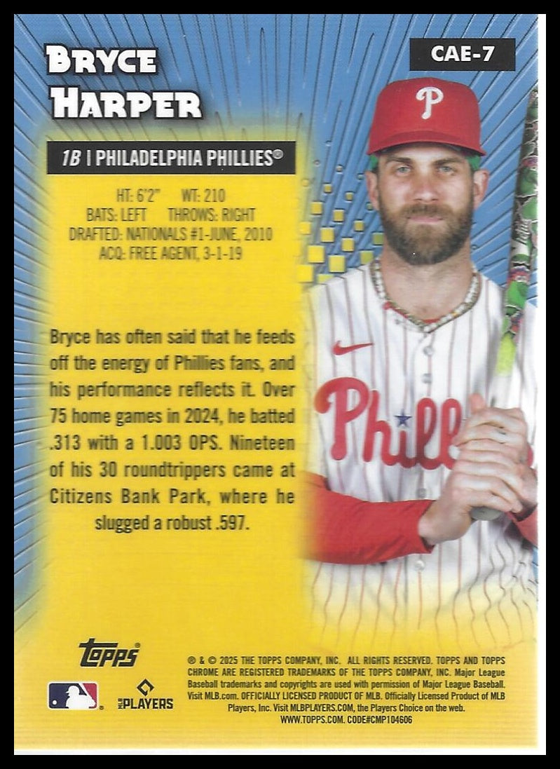 2025 Topps Chrome #CAE-7 Bryce Harper Chrome All-Etch