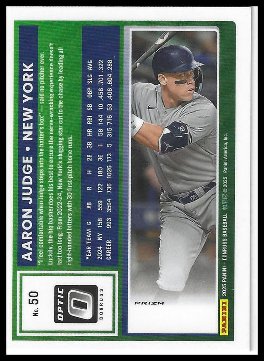 2025 Donruss #50 Aaron Judge Optic Black Pandora