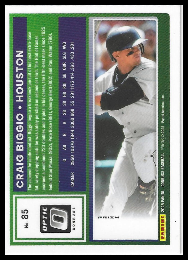 2025 Donruss #85 Craig Biggio Optic Black Pandora