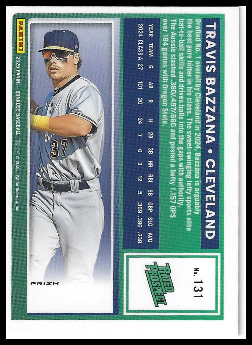 2025 Donruss #131 Travis Bazzana Optic Blue Velocity