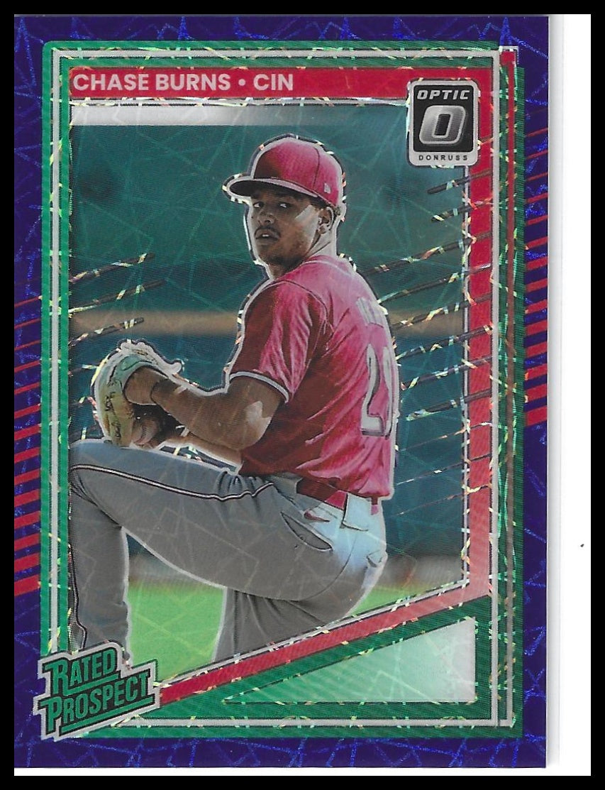 2025 Donruss #146 Chase Burns Optic Blue Velocity