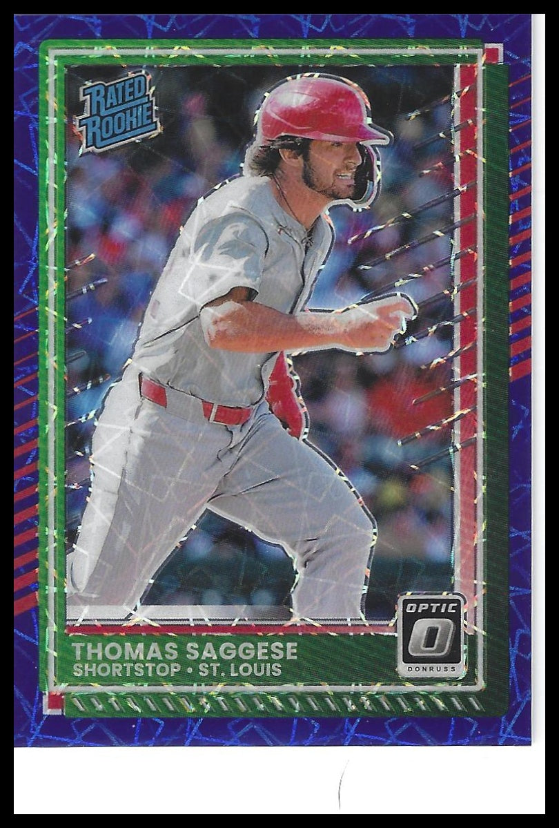 2025 Donruss #30 Thomas Saggese Optic Blue Velocity