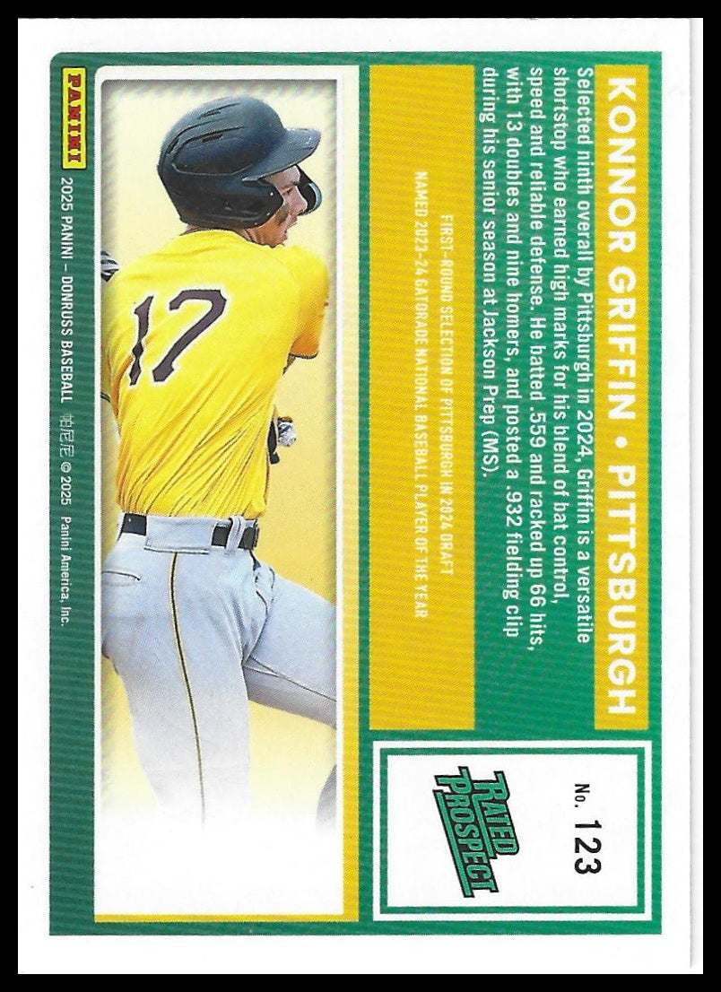 2025 Donruss #123 Konnor Griffin Red and Blue