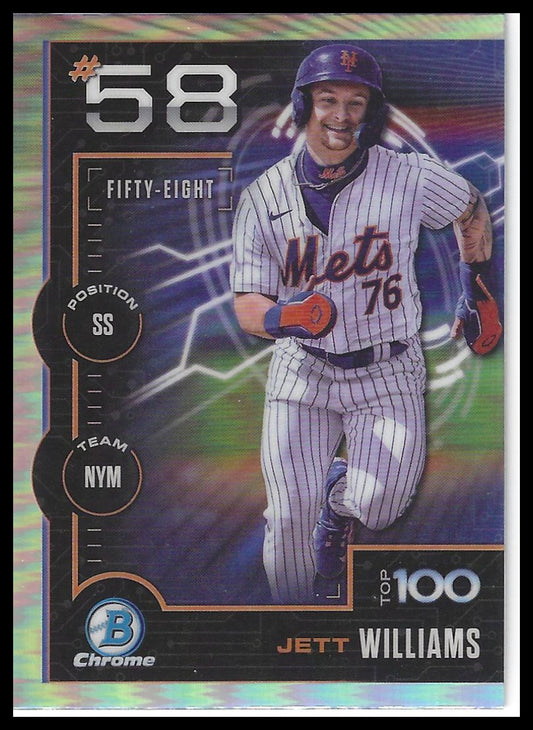 2025 Bowman #BTP-58 Jett Williams Bowman Scouts Top 100
