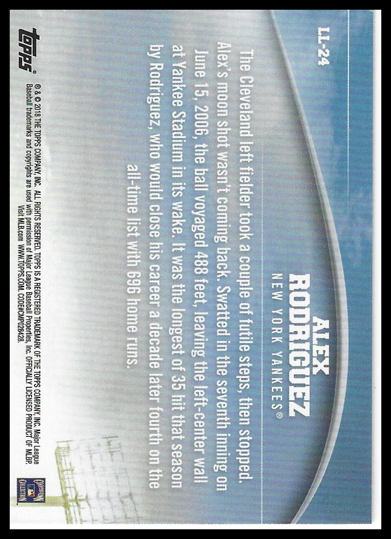 2018 Topps #LL-24 Alex Rodriguez Longball Legends