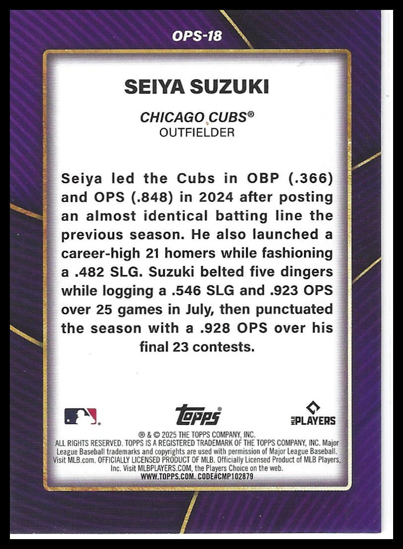 2025 Topps #OPS-18 Seiya Suzuki OPS Leaders