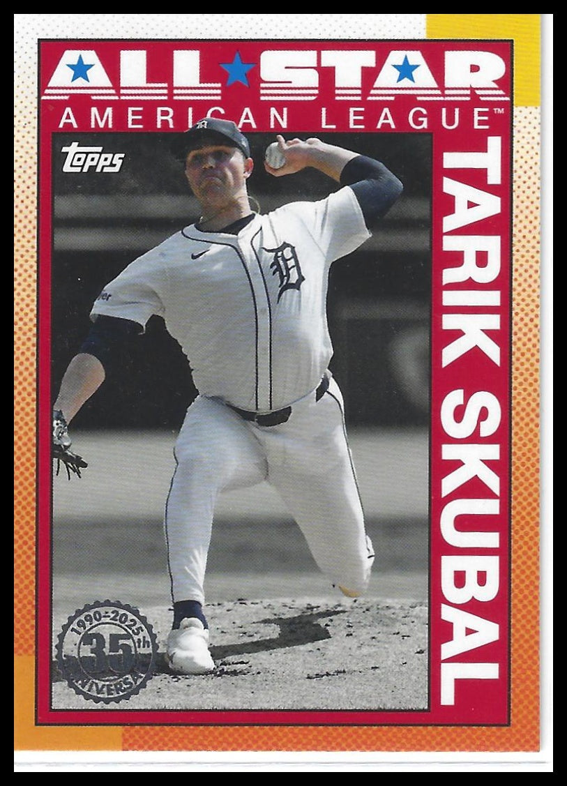 2025 Topps #90AS-1a Tarik Skubal 1990 Topps Baseball 35th Anniversary All-Stars