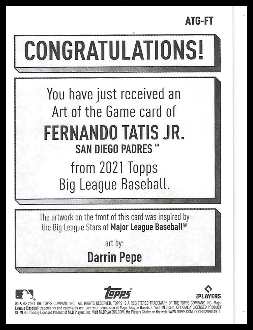 2021 Topps Big League #ATG-FT Fernando Tatis Jr. Art of the Game