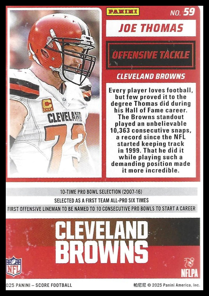 2025 Score #59 Joe Thomas Dots Gold #/499