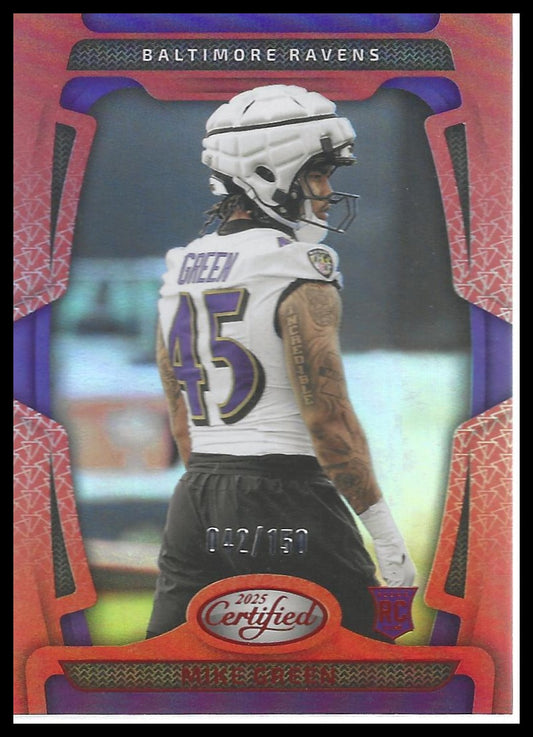 2025 Panini Certified #131 Mike Green Mirror Orange #/150