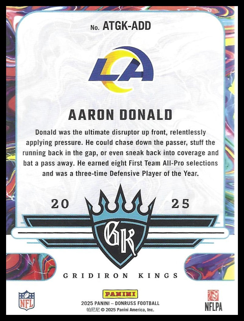 2025 Donruss #ATGK-ADD Aaron Donald All-Time Gridiron Kings