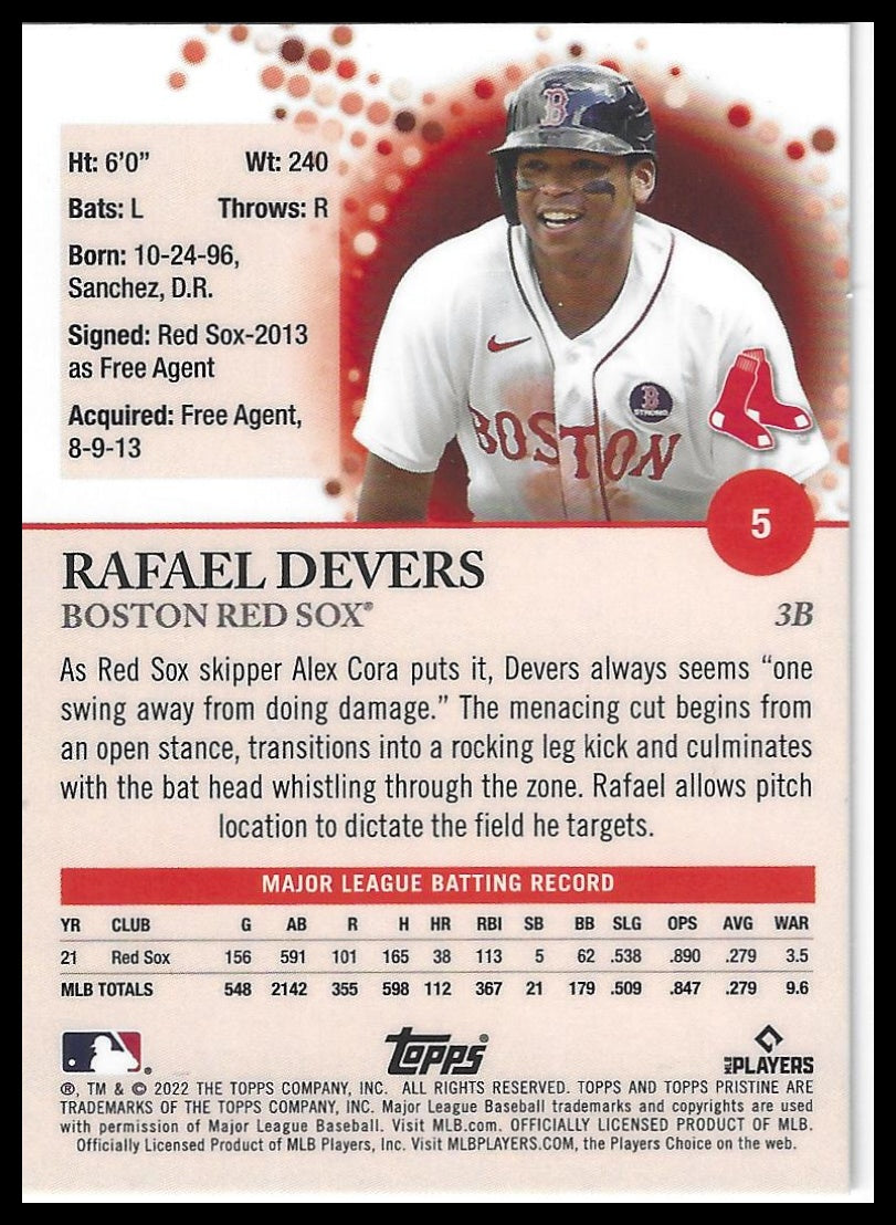 2022 Topps Pristine #5 Rafael Devers