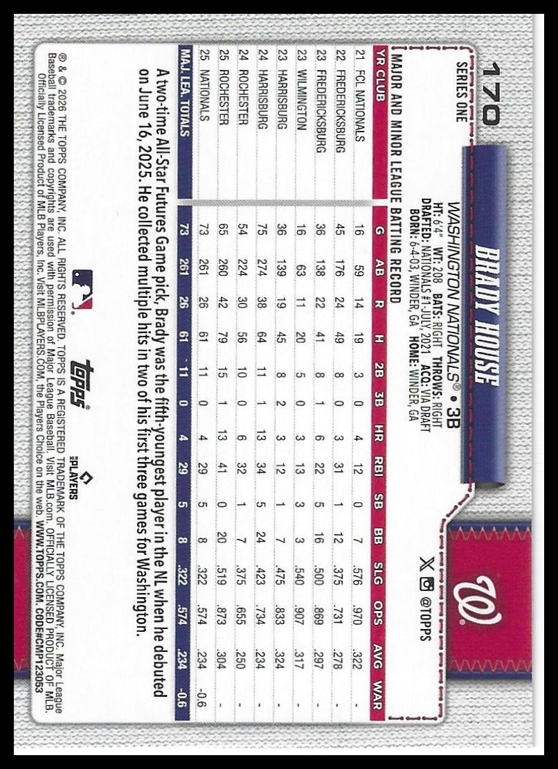 2026 Topps #170 Brady House Rainbow Foil