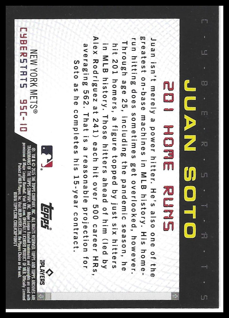 2025 Topps Archives #95C-10 Juan Soto 1995 Topps Cyberstats