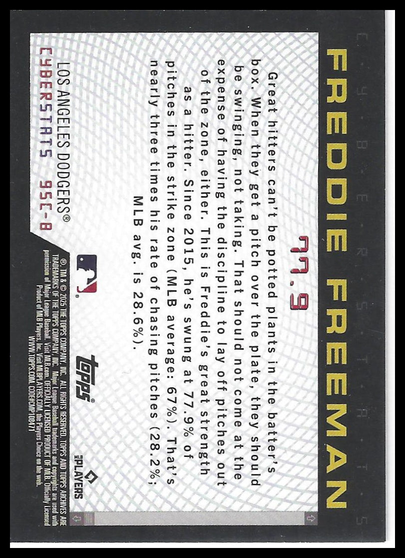 2025 Topps Archives #95C-8 Freddie Freeman 1995 Topps Cyberstats