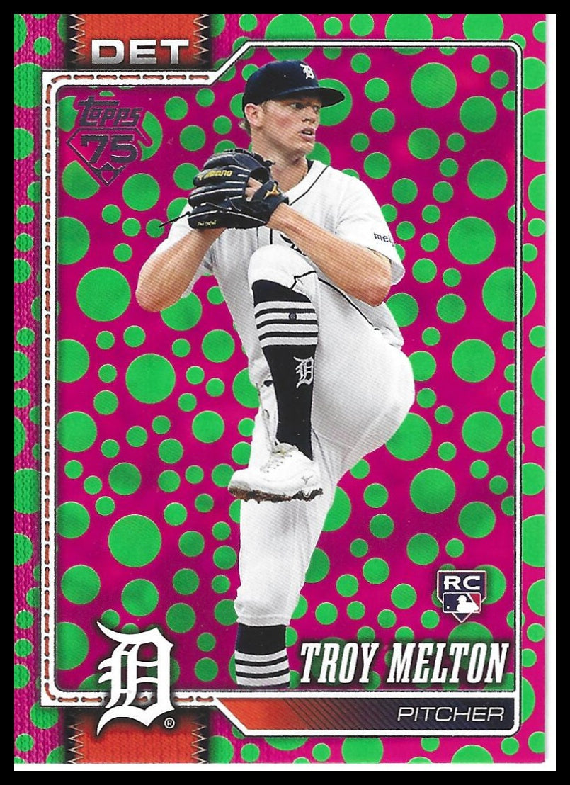 2026 Topps #212 Troy Melton Holiday Polka Dots Green / Pink