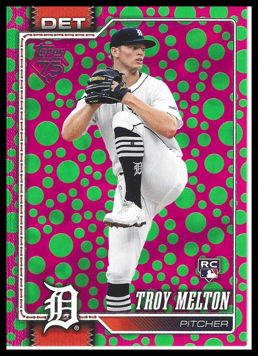 2026 Topps #212 Troy Melton Holiday Polka Dots Green / Pink