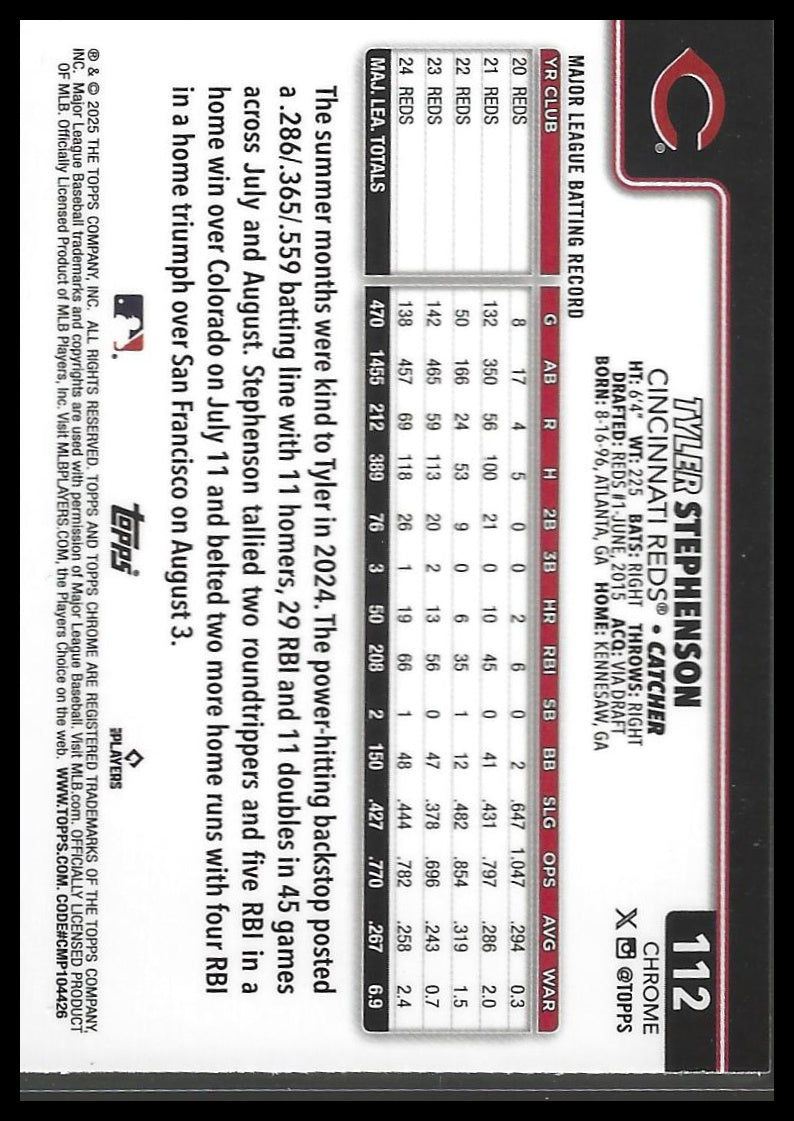 2025 Topps Chrome #112 Tyler Stephenson Sepia Refractors