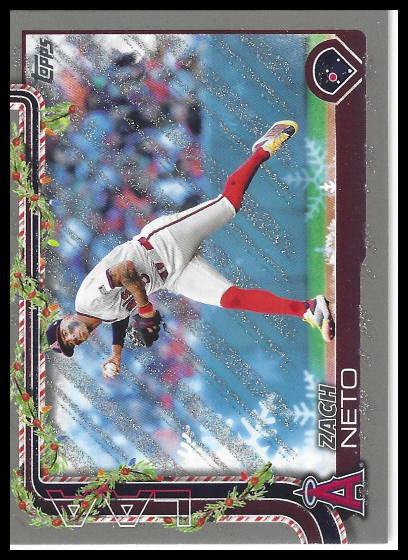 2025 Topps Holiday #H149 Zach Neto Silver Glitter Holiday