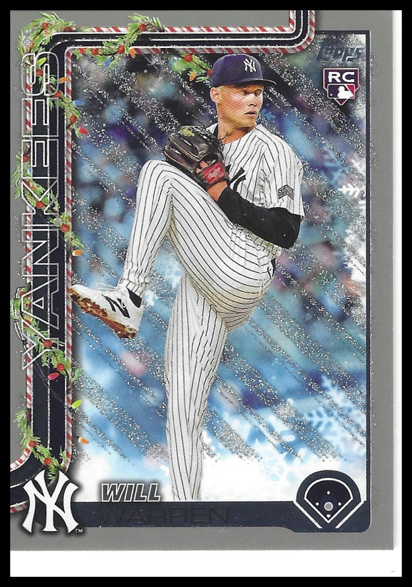 2025 Topps Holiday #H16 Will Warren Silver Glitter Holiday