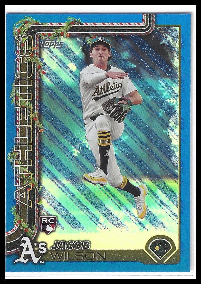 2025 Topps Holiday #H4 Jacob Wilson Blue Metallic Glitter Holiday