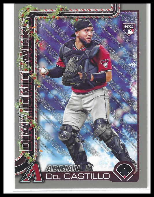 2025 Topps Holiday #H181 Adrian Del Castillo Silver Glitter Holiday