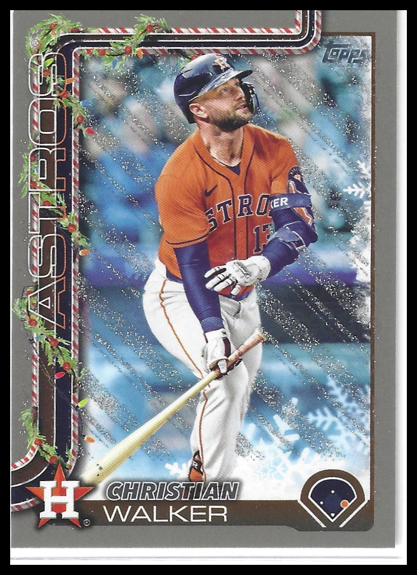 2025 Topps Holiday #H155 Christian Walker Silver Glitter Holiday