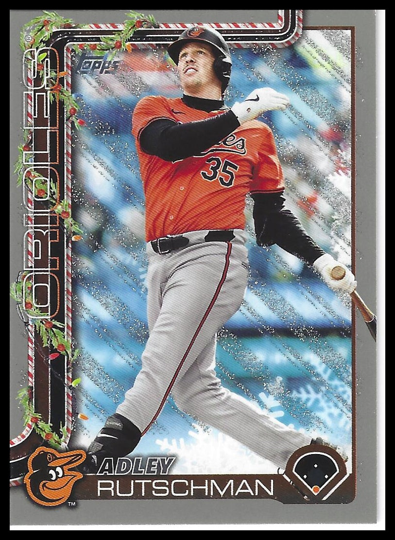 2025 Topps Holiday #H191 Adley Rutschman Silver Glitter Holiday