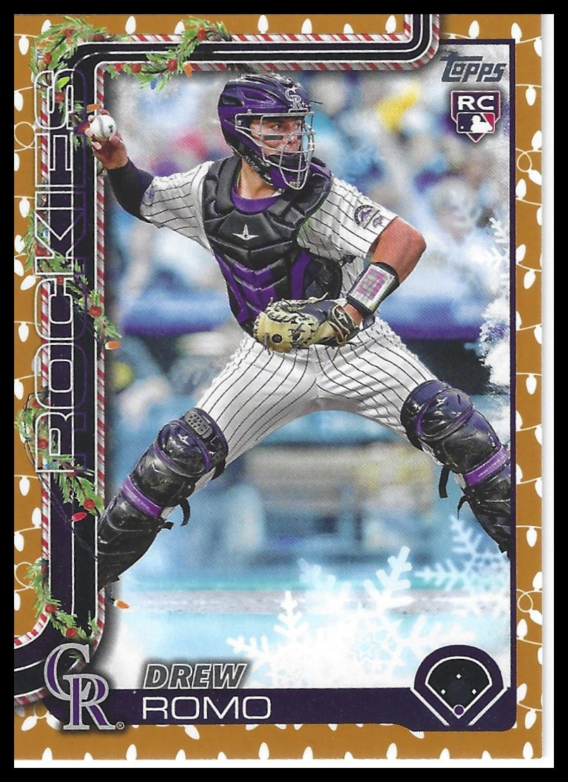 2025 Topps Holiday #H114 Drew Romo Gold Holiday Lights