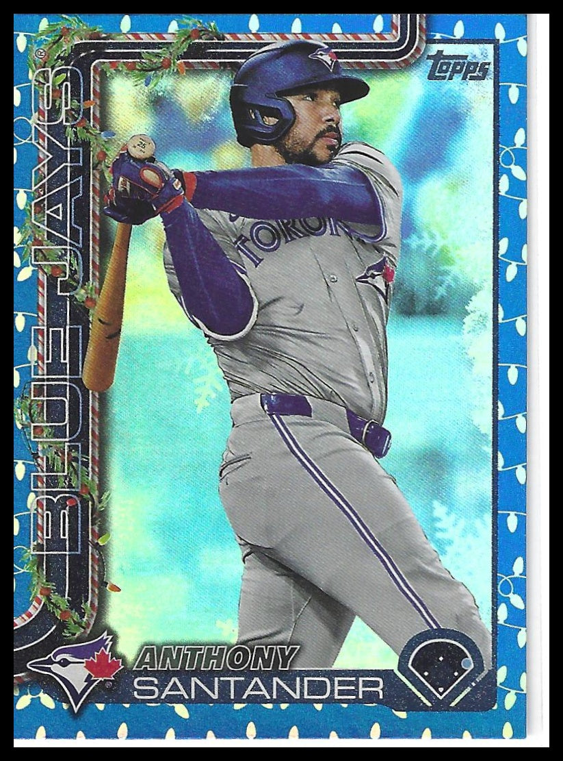 2025 Topps Holiday #H14 Anthony Santander Blue Metallic Holiday Lights