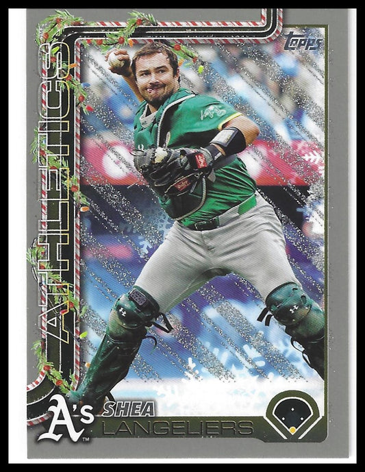 2025 Topps Holiday #H102 Shea Langeliers Silver Glitter Holiday