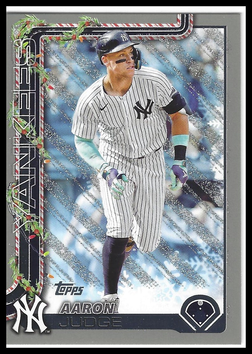 2025 Topps Holiday #H161 Aaron Judge Silver Glitter Holiday