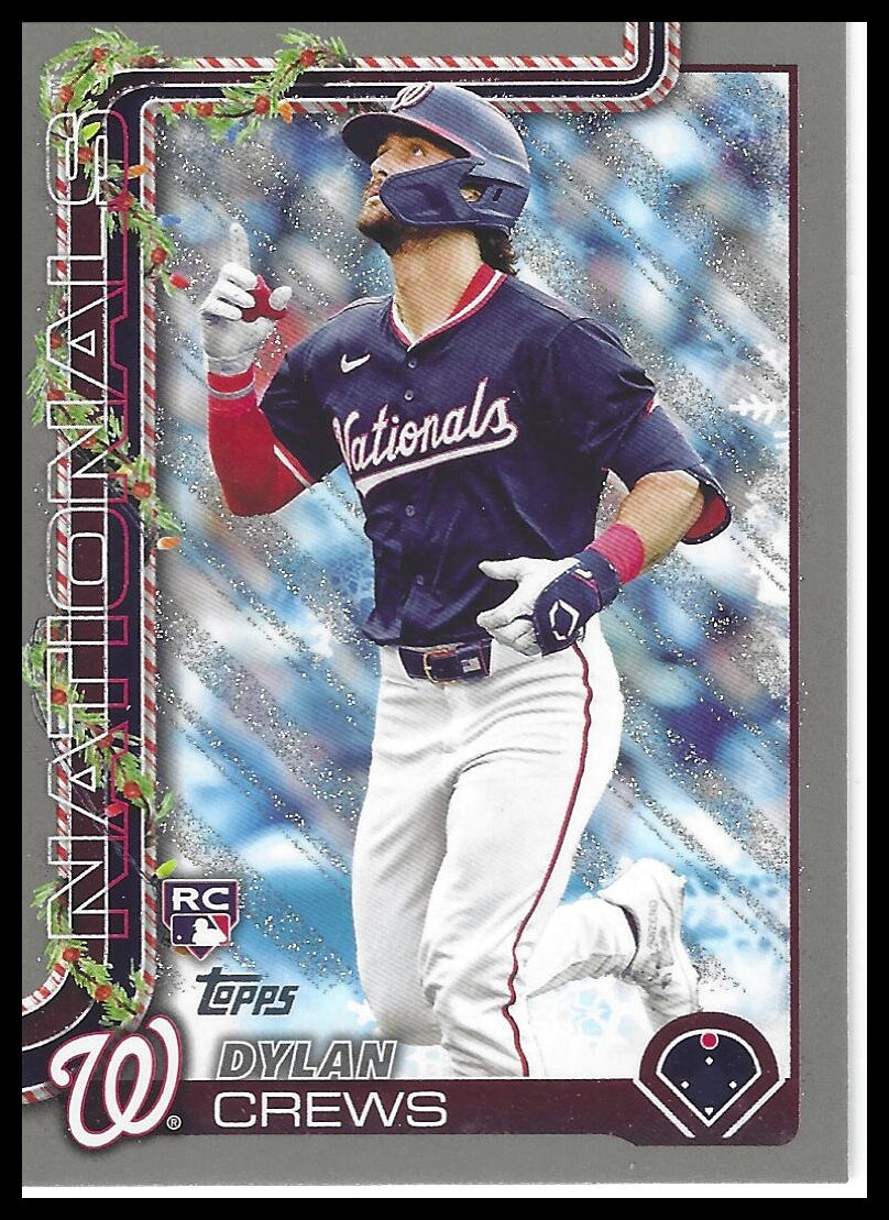 2025 Topps Holiday #H46 Dylan Crews Silver Glitter Holiday