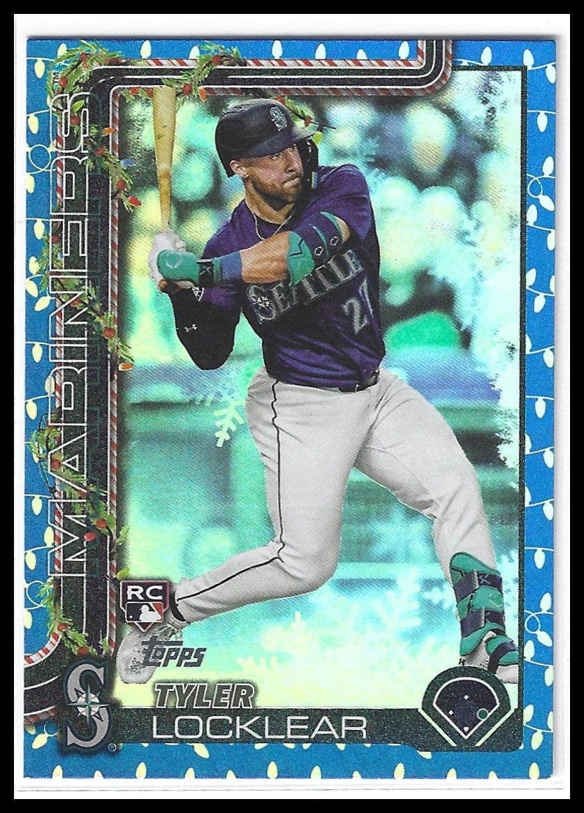 2025 Topps Holiday #H165 Tyler Locklear Blue Metallic Holiday Lights