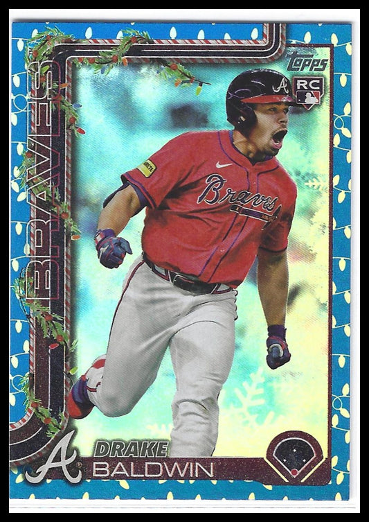 2025 Topps Holiday #H60 Drake Baldwin Blue Metallic Holiday Lights